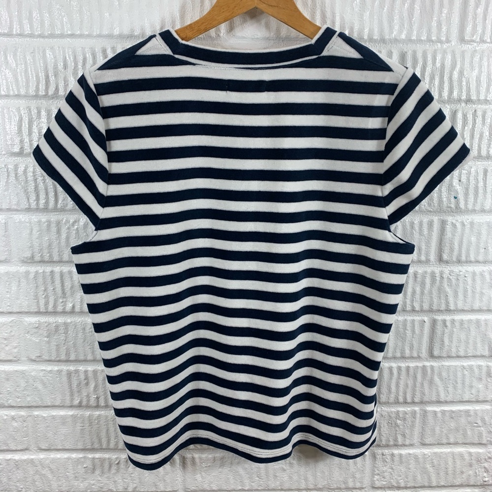 Madewell Velour Crewneck Tee Meg Stripe XL - Picture 7 of 7